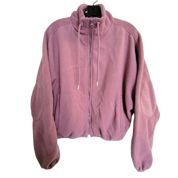 Forever 21 Purple Fleece Full Zipper Drawstring Long Sleeve Cozy Jacket Size XS - Picture 10 of 10